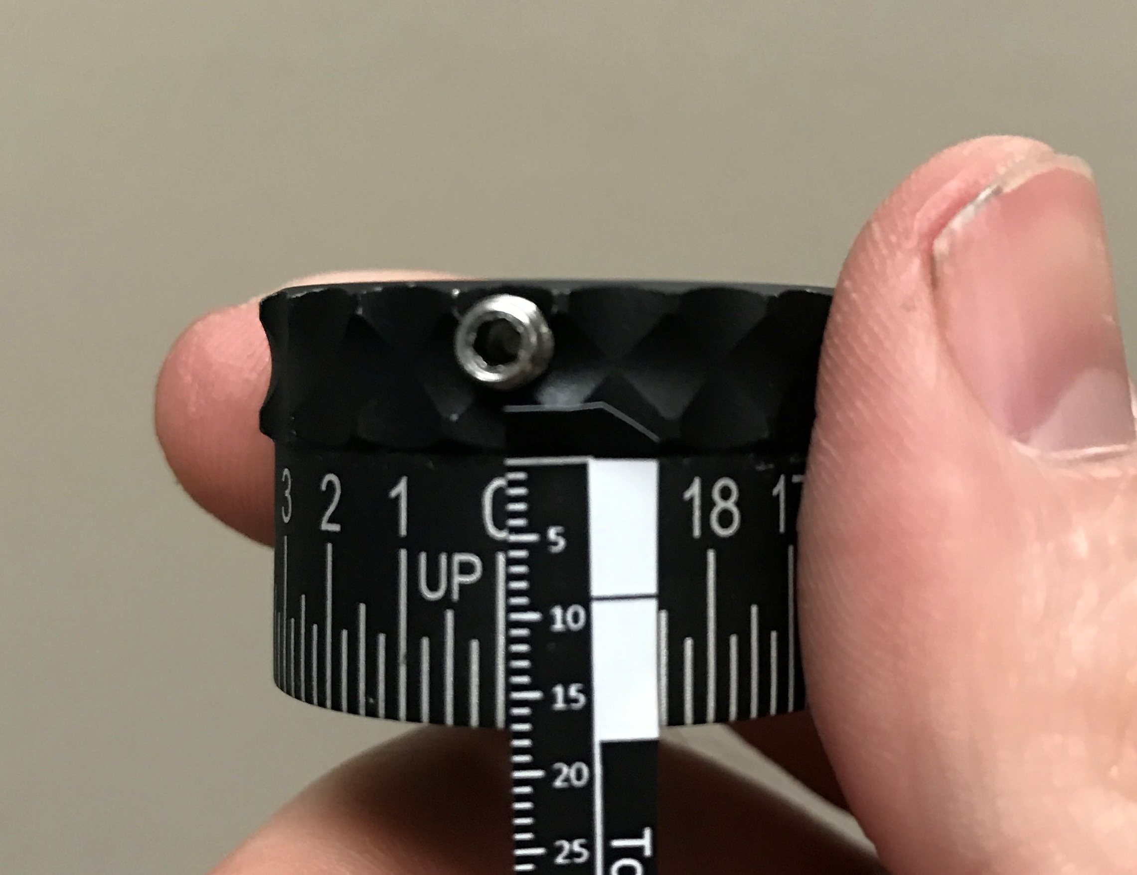 measure the height using this part of the tool